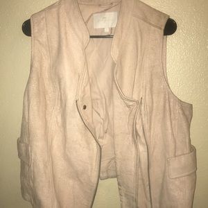 Pinkish-cream colored Leather Vest Jacket from 7